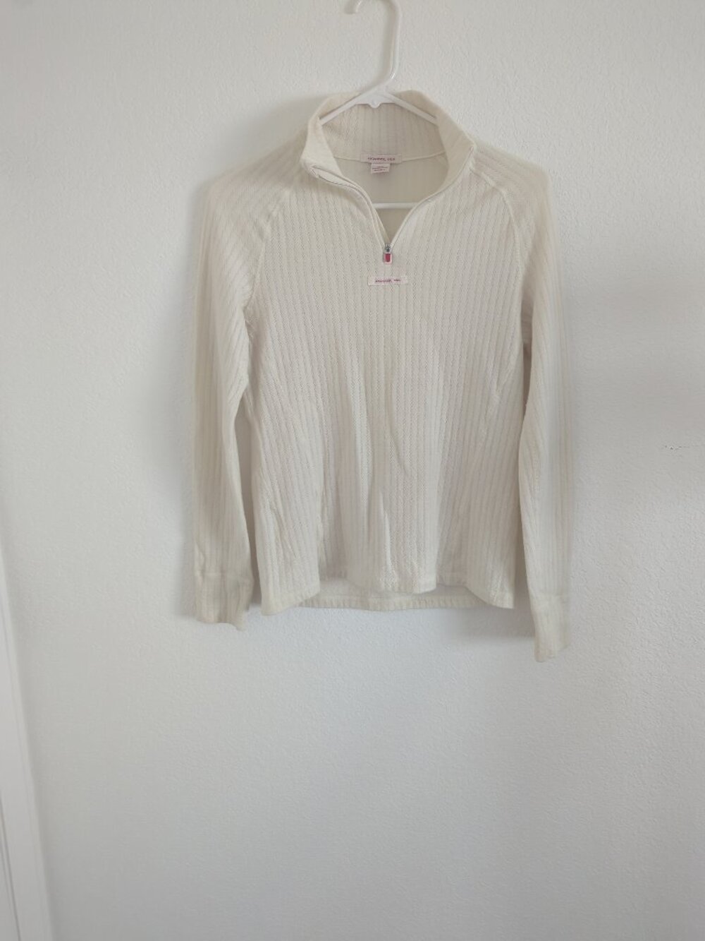 Amundsen Sports Hero's Hide Half Zip Women's L Merino Wool Base Layer Cream